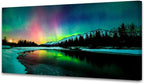 S01962 Wall Art Aurora scenery Painting on Canvas Stretched and Framed Canvas by Cao+Gen+Decor+Art