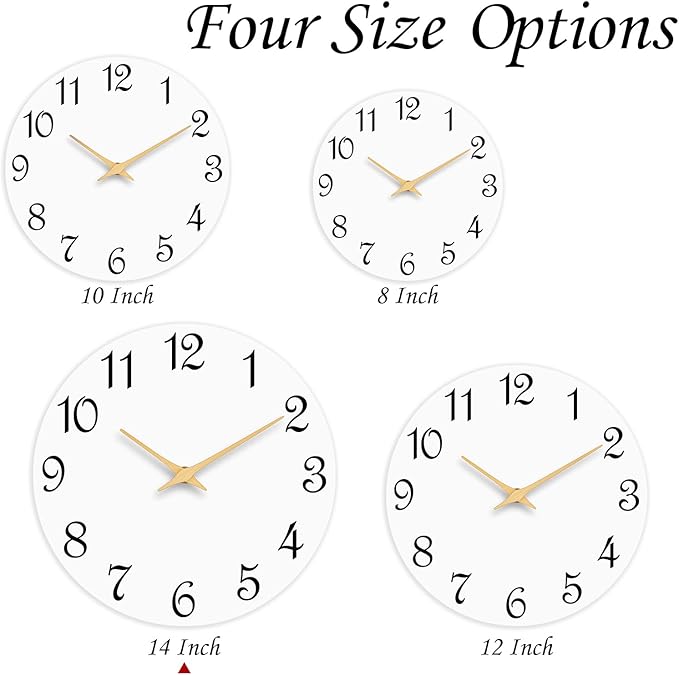 Roymnie Wall Clock 14 Inch, Modern Wall Clocks Battery Operated, Silent Non - Image 2