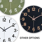 HZDHCLH Wall Clock 8 Inch Silent Non Ticking Wood Battery Operated Black Wooden - Image 4