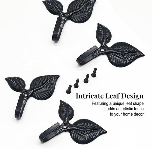 4pcs Iron Leaf Wall Hooks - Image 2