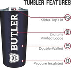 Campus Colors NCAA Stainless Steel Tumbler perfect for Gameday - 18 oz - Double Walled - Keeps Drinks Perfectly Insulated (Butler Bulldogs - Navy)