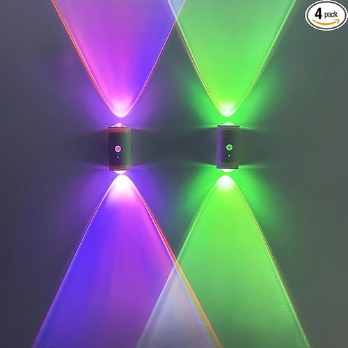 4 Pack Rechargeable Dynamic RGB LED Wall Lamp, Motion-Sensing Step Lights by Unknown
