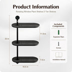 Rotating Window Plant Shelves 3-Tier, Wooden Window Shelf - Image 2
