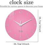 XNM Pink Clock for Girls Bedroom Small Wall Clock Battery Operated 14 Inch - Image 3