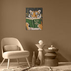 ALMLZL Funny Tiger Reading Book Wall Art Motivational Animal Reading Canvas - Image 6