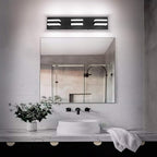 SOLFART Black Bathroom Vanity Light Fixtures Over Mirror LED Dimmable 3 Lights - Image 2
