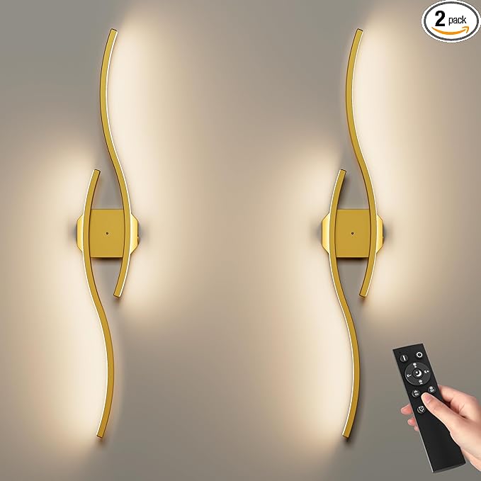 hunhun Battery Operated Wall Sconces Set of Two, Wireless Wall Sconce by hunhun