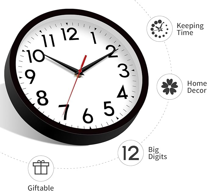 DAXSMY 14 Inch Wall Clock Large Battery Operated Big Silent Non Ticking Analog - Image 8