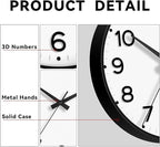 Roymnie Wall Clock, Silent Wall Clocks Battery Operated 8 Inch-Modern Non - Image 7