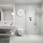 Crosstime Wall Clock White Marble Theme Modern Decorative Waterproof Glass Clock - Image 9