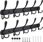 TICONN Wall Mounted Coat Rack, Five Heavy Duty Tri Hooks All Metal Construction by TICONN