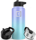 IRON °FLASK Camping & Hiking Hydration Flask with Straw, Wide Mouth Insulated Stainless Steel Sports Water Bottle - 32 oz Cotton Candy