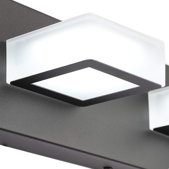 Ralbay LED Black 4 Lights Acrylic Lighting Fixtures Modern Matte Black Bathroom - Image 2