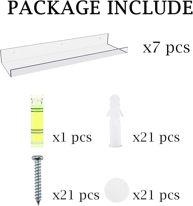 RLAVBL 7 Pack Acrylic Shelves, Living Room, Kitchen Storage - Image 6