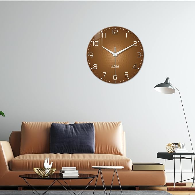 XNM 24 Inch Brown Wall Clock Analog Large Wall Clocks - Image 4
