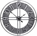 30 inch Large Wall Clock Decorative Solid Metal Retro Decor by YIDIE
