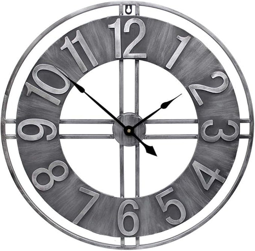 30 inch Large Wall Clock Decorative Solid Metal Retro Decor by YIDIE