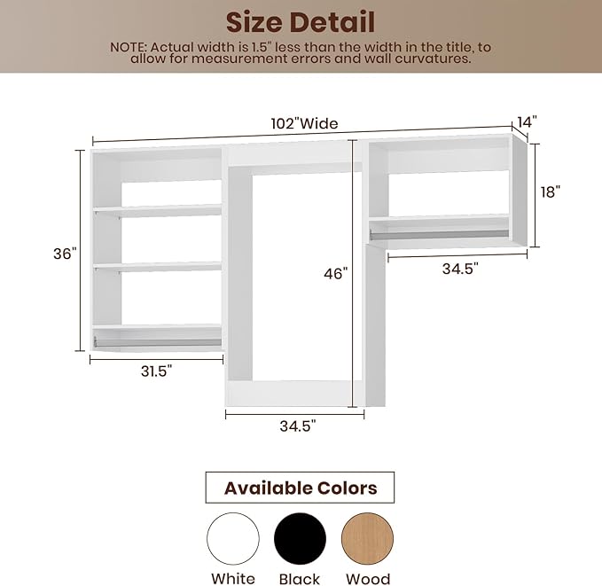 ROOMTEC Modular Closet System, Wall-Mounted Wooden Tower - Image 8