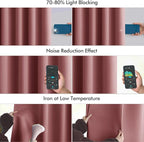 MIULEE Dusty Rose Back Tab Blackout Curtains 108 Inch Long 2 Panels Set - Image 5