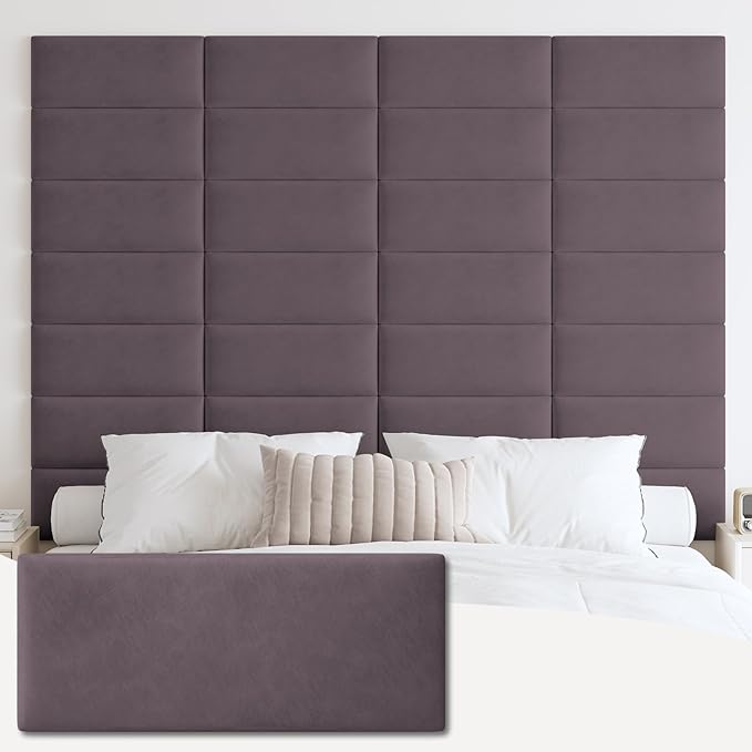 IFNOW Wall Mounted Upholstered Headboard King, 3D Peel and Stick Soundproof by IFNOW