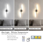 Daunton Modern Hardwired Wall Sconce Set of 2, LED Black Wall Light - Image 6