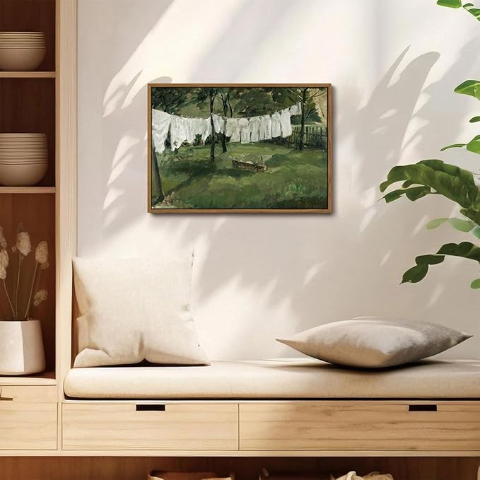 OIQArtOIQ Vintage Landscape Canvas Wall Art Framed Natural Scenery Painting - Image 5