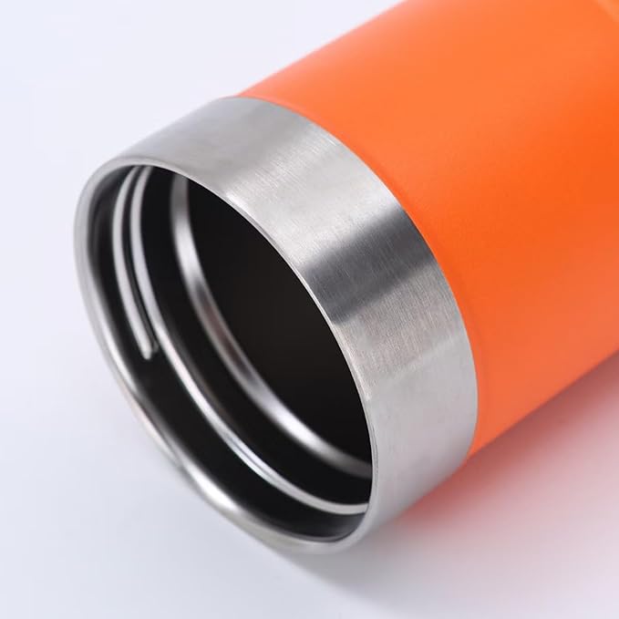 16OZ Trigger Action Travel Mug - 500ml BPA Free Insulated Stainless Steel Coffee Tumbler, Leak-Proof Wide Mouth Design for Commuters, Sports & Outdoor Enthusiasts (Orange)