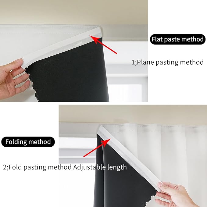 AJAZZ 100% Blackout Self Adhesive Curtains Small Window Short Temporary - Image 5