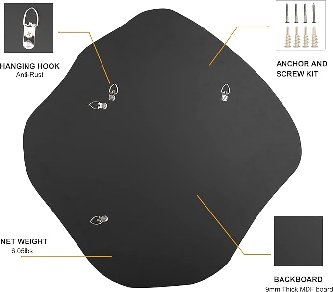 BOMINICA Irregular Wall Mirror Asymmetrical Mirror Frameless - Image 6