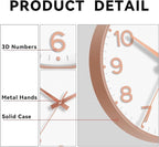 Roymnie Wall Clock, Silent Wall Clocks Battery Operated 8 Inch-Modern Non - Image 7