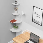 WELLAND 7-Inch Floating Corner Shelves Set of 2, Wall Mounted Storage Shelf - Image 7