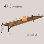 DINZI LVJ Long Wall Shelves, 47.3Inch Floating Shelves Set of 2, Extra Large - Image 3