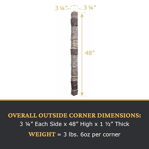 AZ Faux High-Density Polyurethane Faux Stone Flush Outside Corner - Image 3