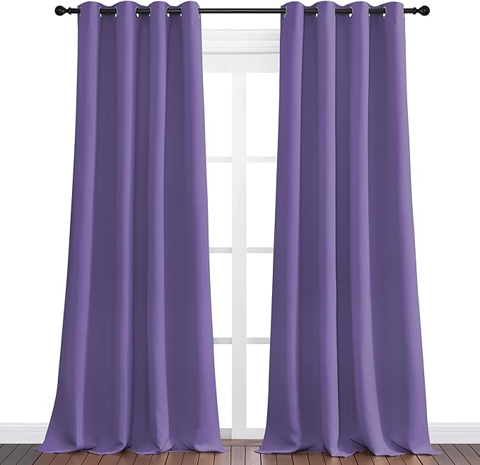 NICETOWN Lilac Purple Blackout Curtains 108" Long, 2 Pieces - Image 2