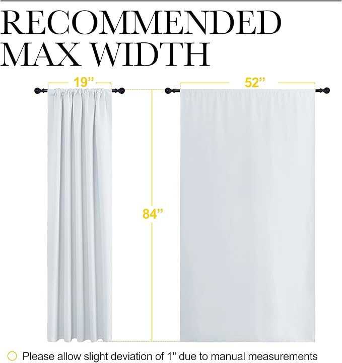 NICETOWN Greyish White Bedroom Curtain Panels - Image 7