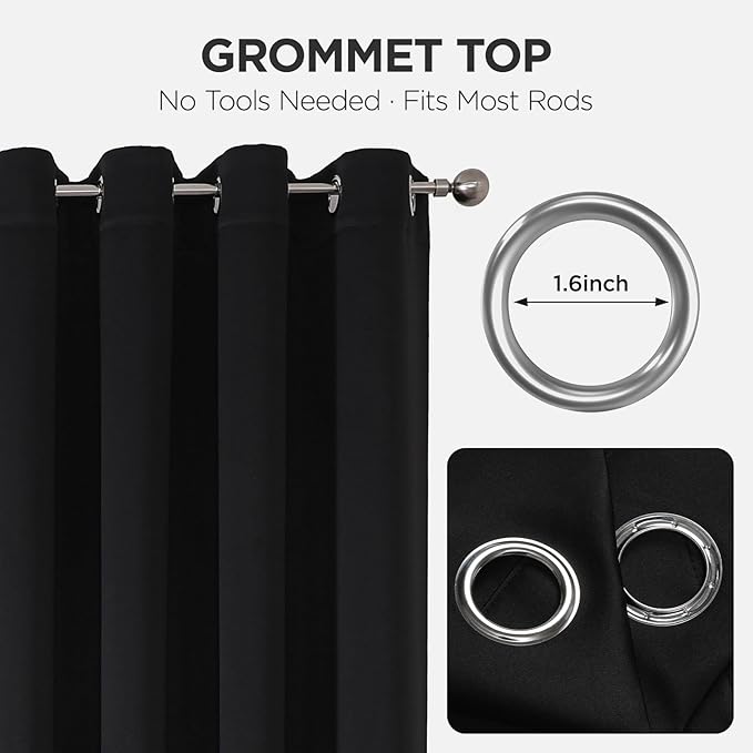 Joydeco Blackout Door Curtain for Doorway Privacy 108 Inches Long, Grommet - Image 9