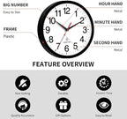 Rohioue Atomic Wall Clock, Modern 12 Inch Battery Operated Wall Clocks - Image 4