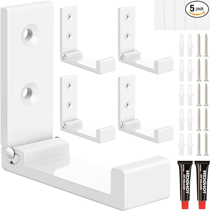 Folding Coat Hooks, Foldable Adhesive Hooks, Headphone Jacket Holder, Aluminum by SPLAYTAP