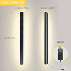 KELUOLY Modern Plug in Long Wall Sconce, 20W Warm White 3000K Acrylic Indoor - Image 3