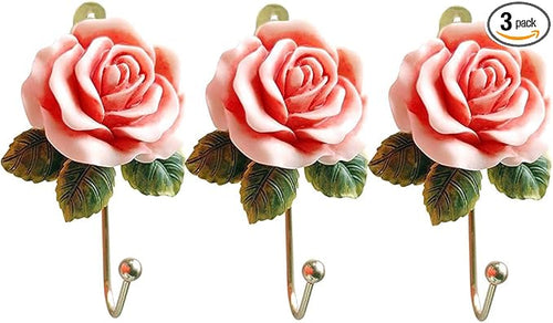 3 Pack Pink Flower Decorative Hooks by MDPLY
