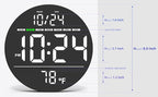 Digital Wall Clock with Large LED Display, Temperature, Auto-Brightness | Small - Image 3