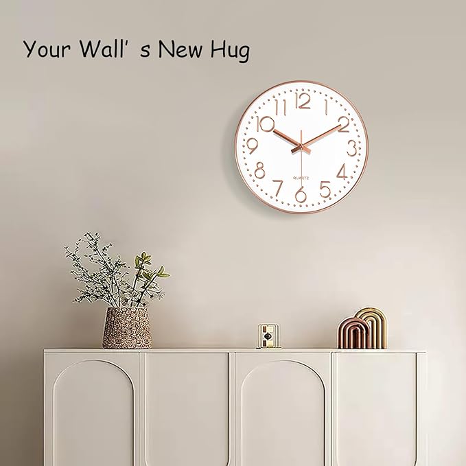 Wall Clock, Silent Wall Clocks Battery Operated 10 Inch- Modern Non Ticking - Image 2