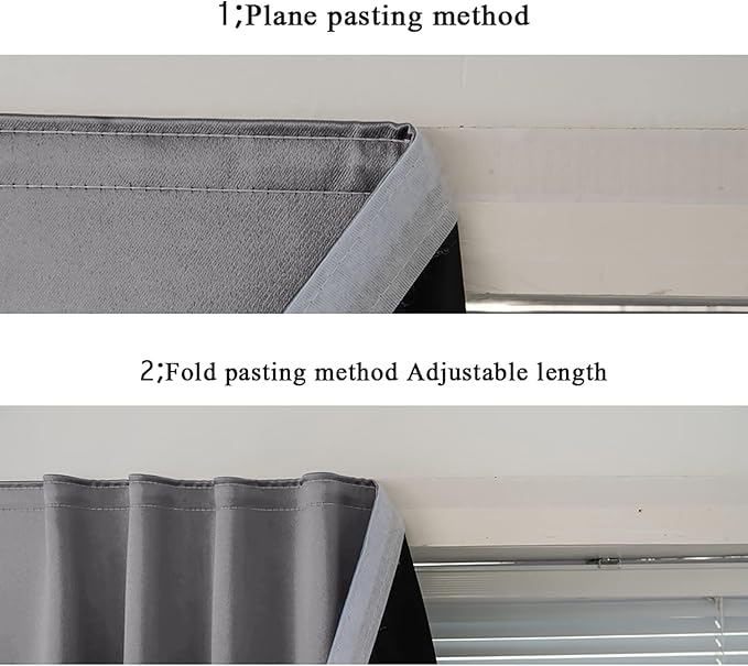 AJAZZ 100% Window Blinds Blackout Portable Blackout Curtains Adhesive Curtains - Image 5