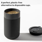 W&P Porter Ceramic Mug w/ Protective Silicone Sleeve, Mint 16 Ounces | On-the-Go | No Seal Tight | Reusable Cup for Coffee or Tea | Portable | Dishwasher Safe