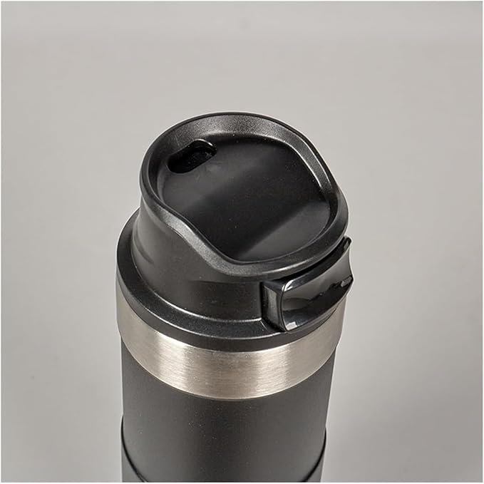 16OZ Trigger Action Travel Mug - 500ml BPA Free Insulated Stainless Steel Coffee Tumbler, Leak-Proof Wide Mouth Design for Commuters, Sports & Outdoor Enthusiasts (Black)