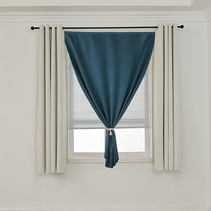 AJAZZ 100% Blackout Self Adhesive Curtains Small Window Short Temporary - Image 7