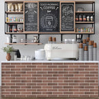 100 Vintage Brown/Red Faux Brick Wall Tiles, 3D Thin Brick Veneers - Image 2