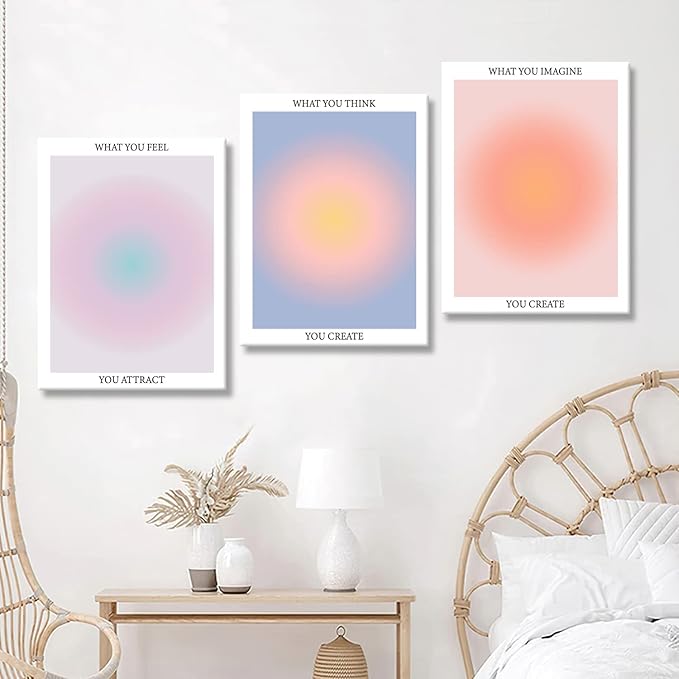 Framed 3 Color Abstract Wall Art Poster Room Aesthetics Spiritual Spiritual - Image 5