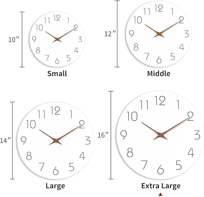 Mosewa Large Wall Clock Battery Operated 16 Inch White Silent Non Ticking - Image 3