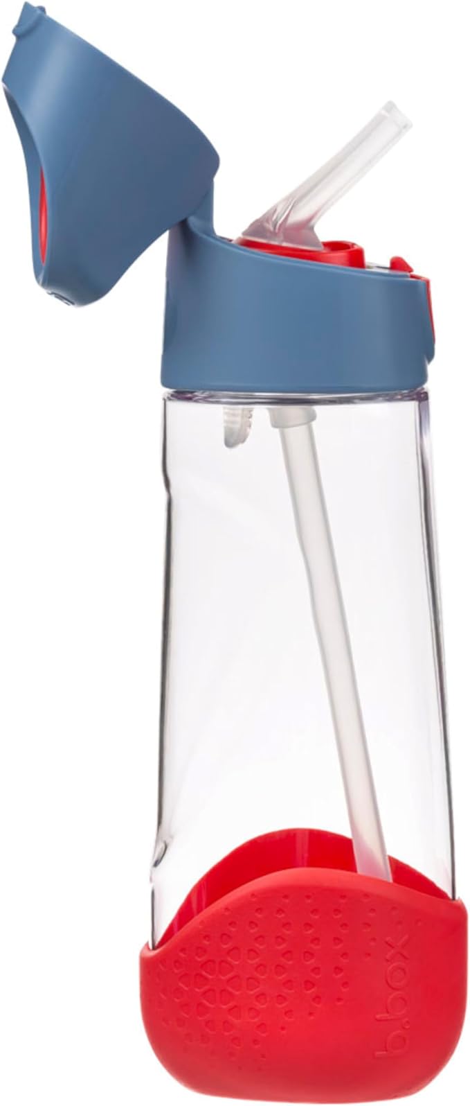 b.box 20oz Tritan Kids Water Bottle –Toddler Drink Bottle with Straw for School, Daycare, Travel w/Easy-Grip Triangular Design, Leak Proof Lid & Handle, BPA Free, Dishwasher Safe (Blue Blaze)